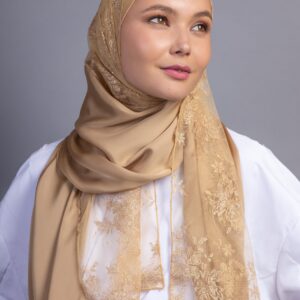 Two-Toned Satin Lace Hijab scarf