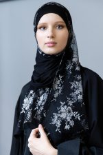 Jersey Print Lace Hijab scarf