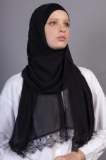 Crepe Lace Hijab Scarf - Image 3